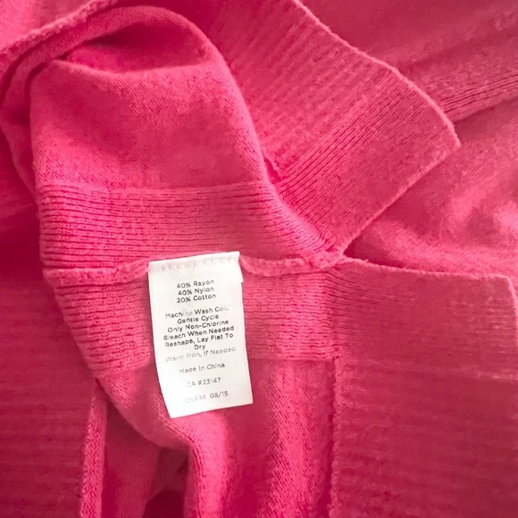 Talbots Fuchsia Lightweight Knit Top 3/4 Sleeve Sz Medium Petite - Picture 7 of 7